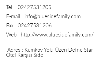 Blue Side Family Club Hotel iletiim bilgileri